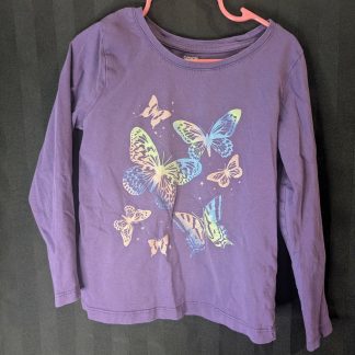 George Purple Butterfly LS Shirt Front