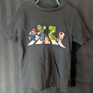 Super Mario Black Crosswalk Short Sleeve Shirt